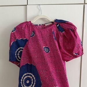 Ulla Johnson Vibrant Pink and Navy Top